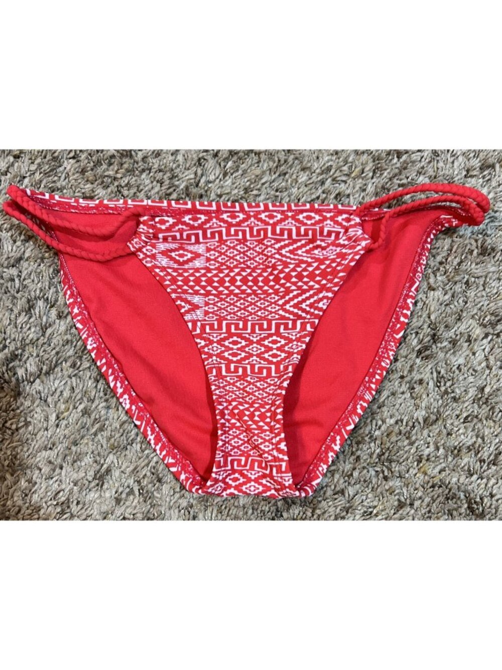 Xhilaration Bikini Bottoms Size Small ~ White & Red